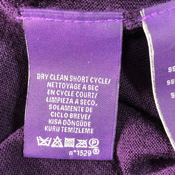 Ralph Lauren Purple Label Womens Size Large V-Neck Merino Wool Pullover Sweater - Picture 9 of 10